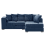 (Blue, Right Hand Facing) Ella Plush Velvet Corner Sofa Range 1