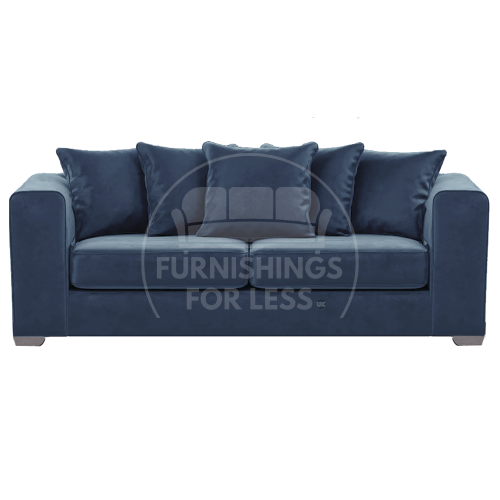 (Blue, 3 Seater) Ella Plush Velvet Corner Sofa Range