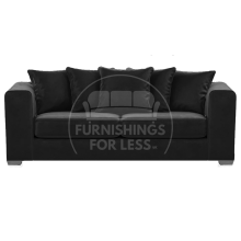 (Black, 3 Seater) Ella Plush Velvet Corner Sofa Range