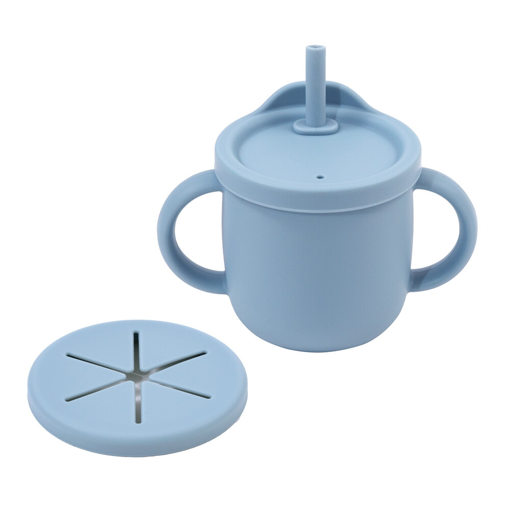 (A10) 1PC Learning Drinking Cup with Double Handle Portable Leakproof Infants Water Cups Bottle Baby Food Box Snack Cup