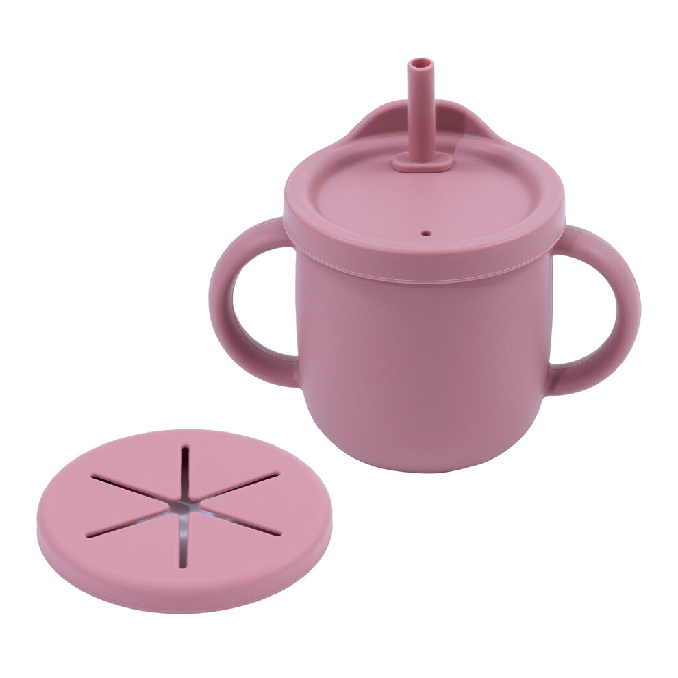 (A8) 1PC Learning Drinking Cup with Double Handle Portable Leakproof Infants Water Cups Bottle Baby Food Box Snack Cup
