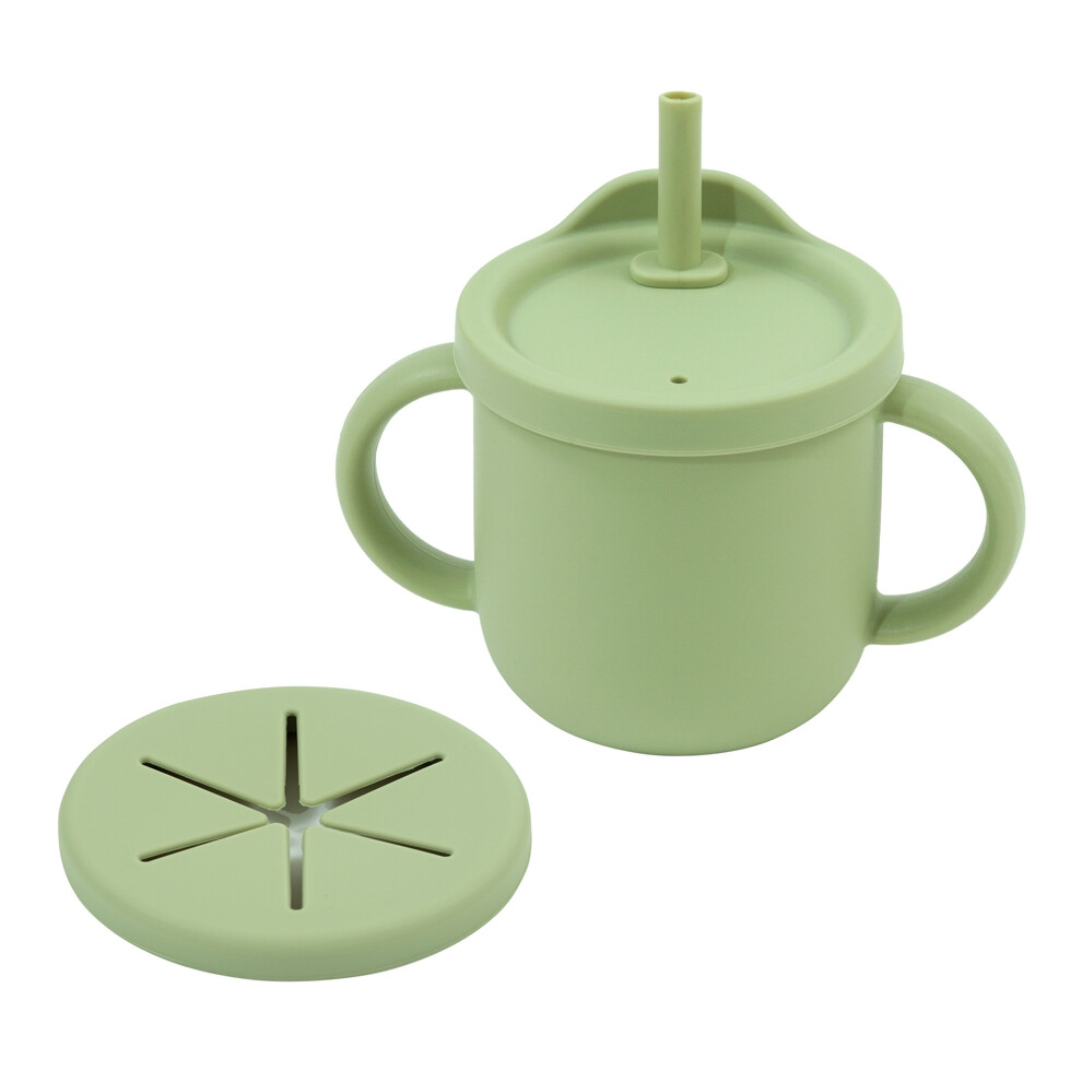 (A11) 1PC Learning Drinking Cup with Double Handle Portable Leakproof Infants Water Cups Bottle Baby Food Box Snack Cup