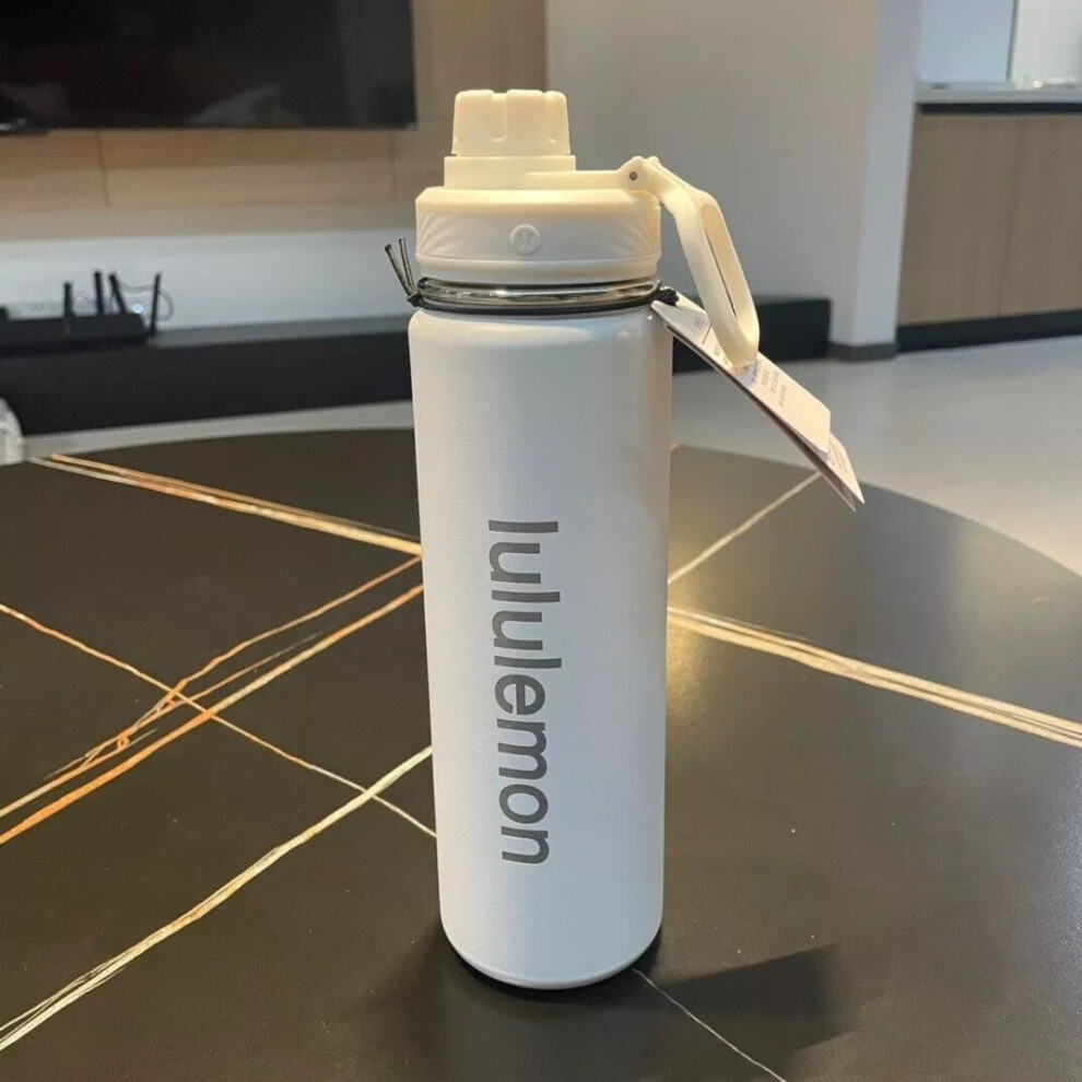(White) Lululemon Back To Life Water Bottle Sport 24oz 710ml Insulated