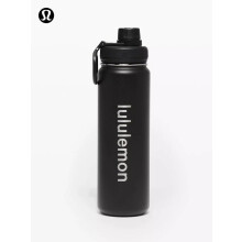 (Black) Lululemon Back To Life Water Bottle Sport 24oz 710ml Insulated