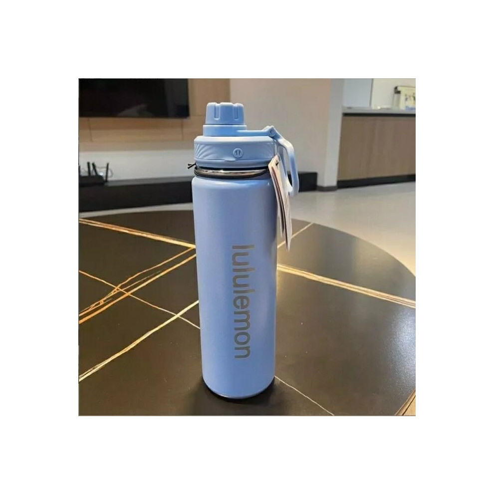 (Blue) Lululemon Back To Life Water Bottle Sport 24oz 710ml Insulated