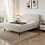 (Beige ) 135cm*190cm, Double Upholstered Velvet Bed Frame 1