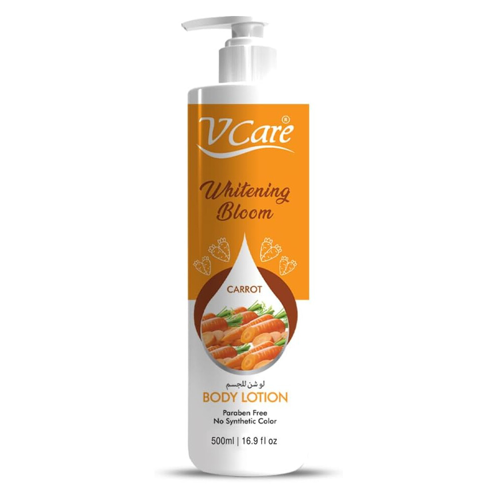 V Care Carrot Body Lotion 500ml - Glowing Complexion & Deep Nourishment - Radiant Skin