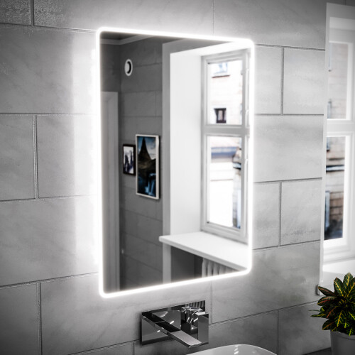 NES Home Nes Home Bathroom LED Mirror Battery Powered Button Switch 500 x 700mm 2
