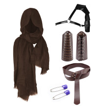 (CT012BR) Halloween Carnival accessory set, Medieval knight belt, bracers, shoulder pads, scabbard, Viking cosplay props