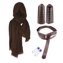 (CT010BR) Halloween Carnival accessory set, Medieval knight belt, bracers, shoulder pads, scabbard, Viking cosplay props