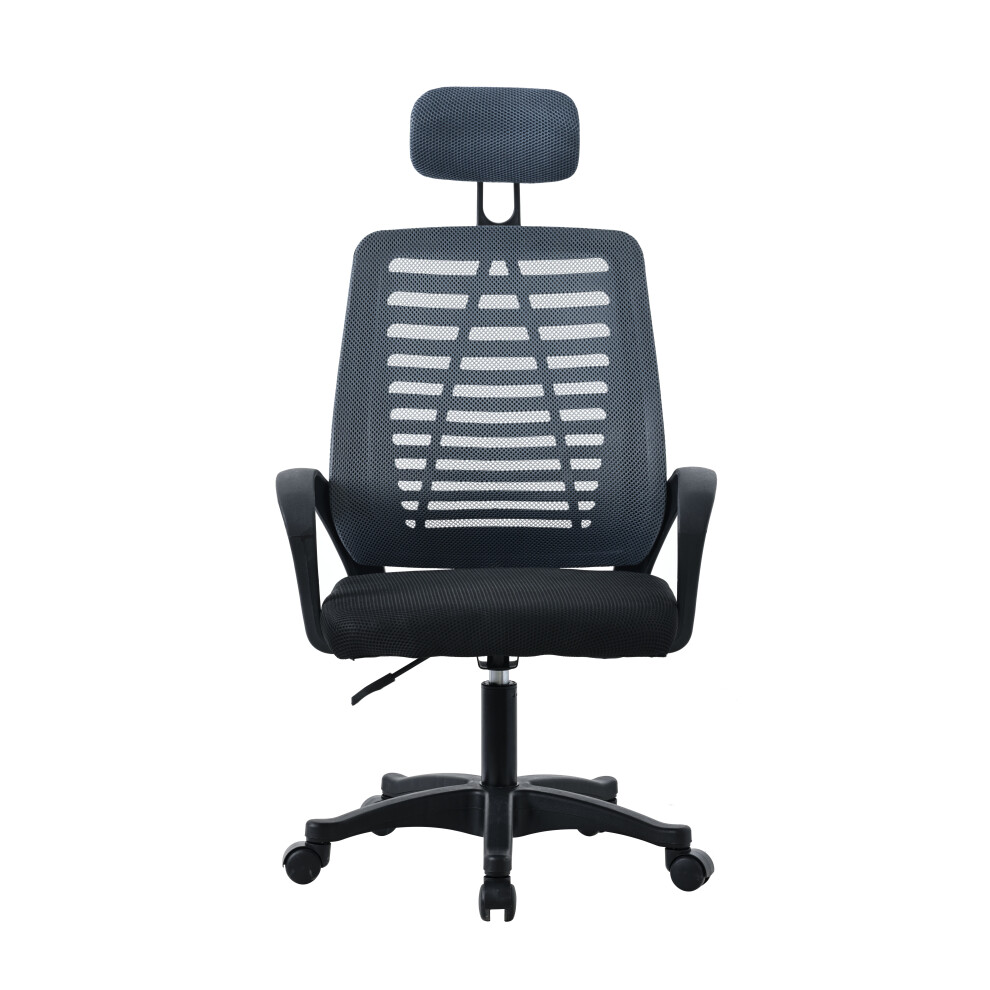 (GREY ) MOF Mesh Ergonomic Office Chair  Adjustable Headrest