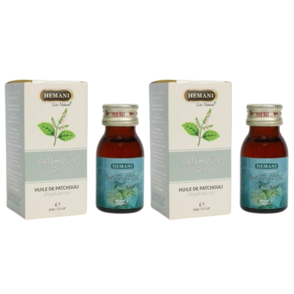 Hemani Patchouli Herbal Oil 30ml Pack Of 2 |Relief Nausea, Headaches, Colds & Vomiting |Aromatherapy Oil |Acne & Dandruff Treatment |Multipurpose Oil