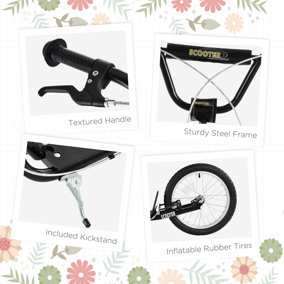 homcom-90-96cm-kids-kick-scooter-w--adjustable-handlebar-inflatable-wheels-black