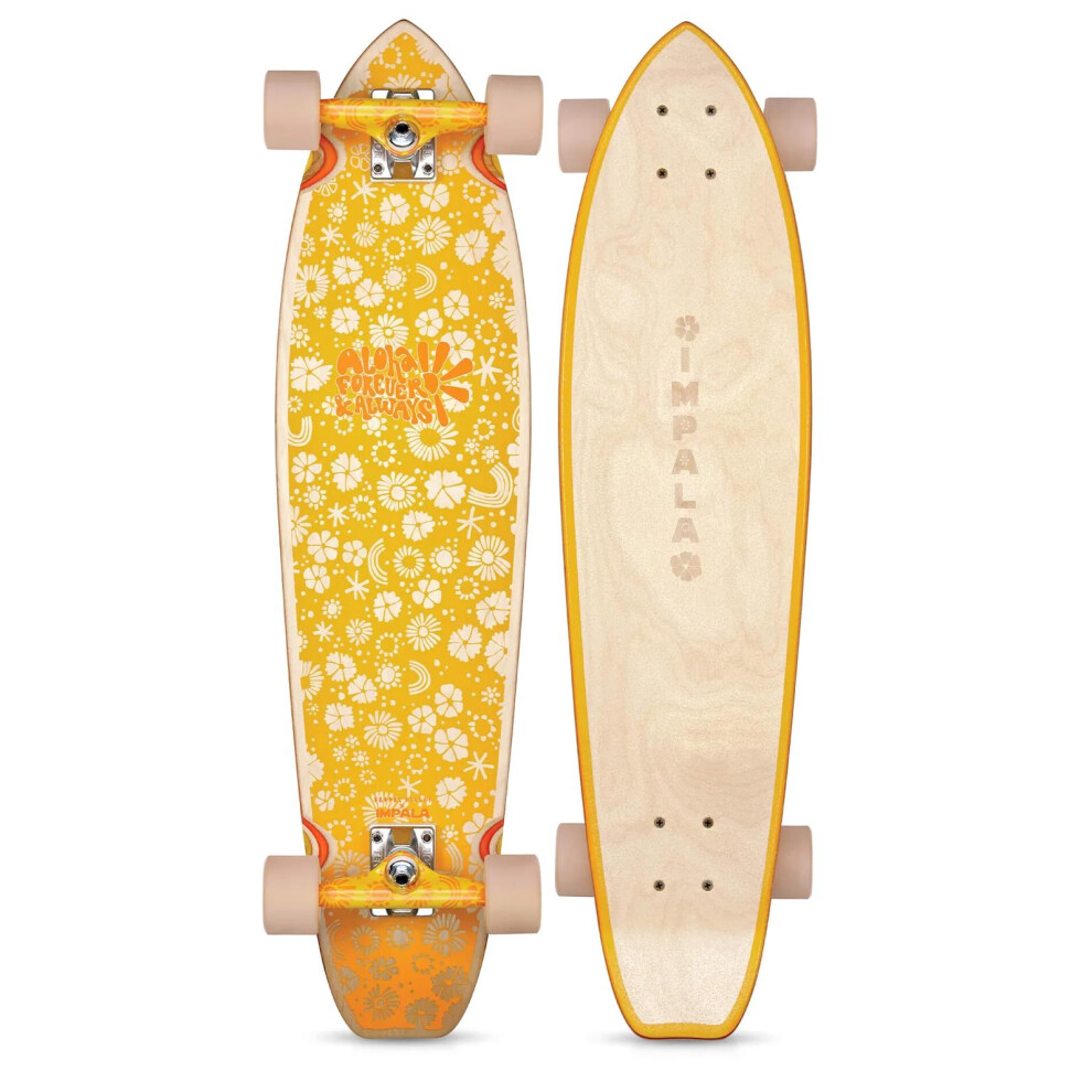 (Zeina 34") GEEZY Longboard Cruisers Complete Skateboards Maple Wood Beginners Kids Adults