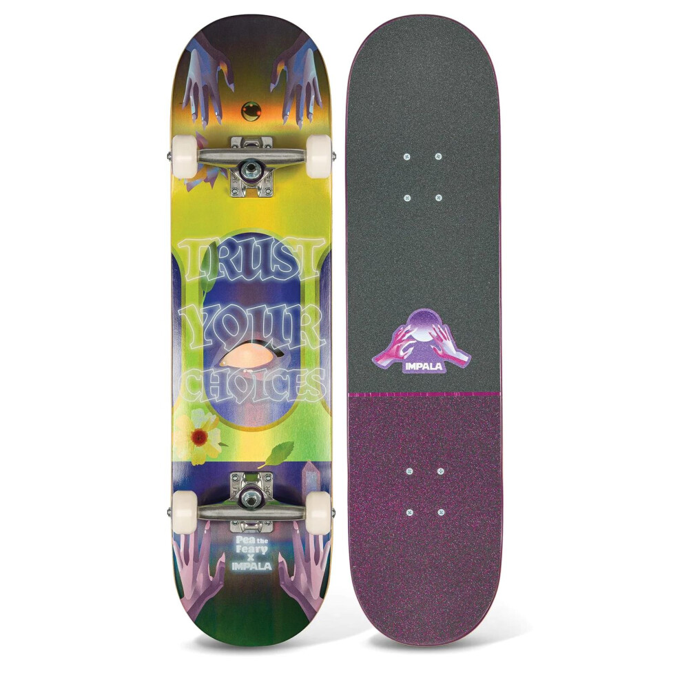 (Mystic 8") GEEZY Skateboards Complete Kids Adults Double Kicks Beginners Maple Wood