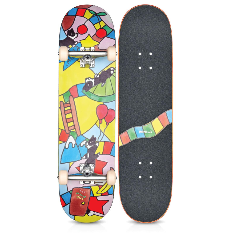 (Serpens 8.25") GEEZY Skateboards Complete Kids Adults Double Kicks Beginners Maple Wood