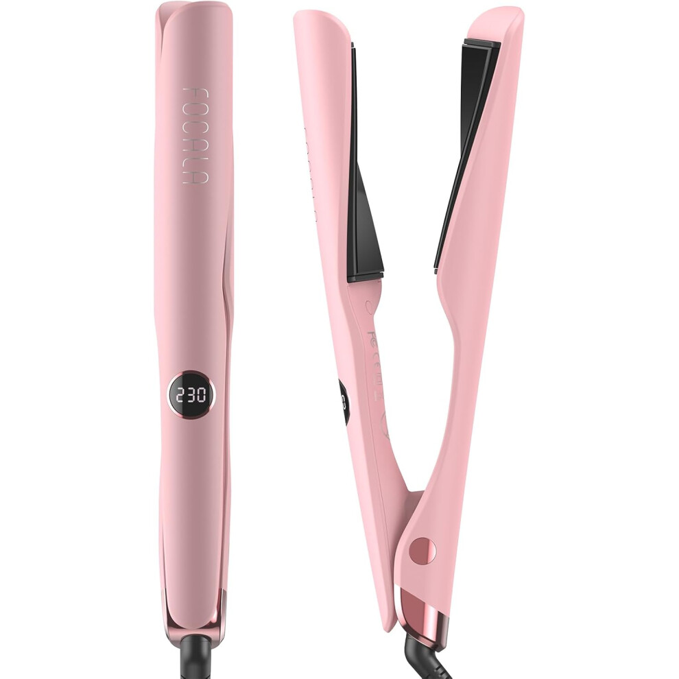 Hair Straightener and Curler 2 in 1, Hair Straightener Curler for Straightening and Curling Hair, Dual Voltage 1 Inch Hair Straightener