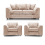 (Beige, 3 Seater + 2 x Armchair) Monaco Chenille Fabric Sofa Set Range 1
