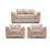 (Beige, 2 Seater + 2 x Armchair) Monaco Chenille Fabric Sofa Set Range 1