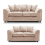 (Beige, 3 & 2 Seater) Monaco Chenille Fabric Sofa Set Range 1
