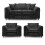 (Black, 3 Seater + 2 x Armchair) Monaco Chenille Fabric Sofa Set Range 1