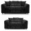 (Black, 3 & 2 Seater) Monaco Chenille Fabric Sofa Set Range 1