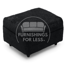 (Black, Footstool) Monaco Chenille Fabric Sofa Set Range