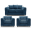(Blue, 2 Seater + 2 x Armchair) Monaco Chenille Fabric Sofa Set Range 1