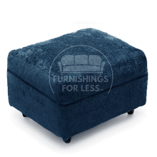 (Blue, Footstool) Monaco Chenille Fabric Sofa Set Range