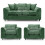 (Green, 3 Seater + 2 x Armchair) Monaco Chenille Fabric Sofa Set Range 1