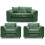 (Green, 2 Seater + 2 x Armchair) Monaco Chenille Fabric Sofa Set Range 1