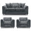 (Grey, 3 Seater + 2 x Armchair) Monaco Chenille Fabric Sofa Set Range 1