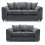 (Grey, 3 & 2 Seater) Monaco Chenille Fabric Sofa Set Range 1
