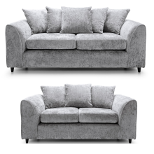 (Light Grey, 3 & 2 Seater) Monaco Chenille Fabric Sofa Set Range