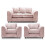 (Pink, 2 Seater + 2 x Armchair) Monaco Chenille Fabric Sofa Set Range 1