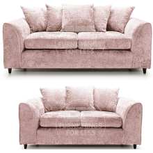 (Pink, 3 & 2 Seater) Monaco Chenille Fabric Sofa Set Range