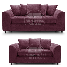 (Purple, 3 & 2 Seater) Monaco Chenille Fabric Sofa Set Range