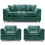 (Teal, 3 Seater + 2 x Armchair) Monaco Chenille Fabric Sofa Set Range 1