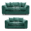 (Teal, 3 & 2 Seater) Monaco Chenille Fabric Sofa Set Range 1