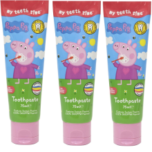 Hasbro Peppa Pig Bubblegum Children's Fluoride Toothpaste 75ml (x3 Tubes)