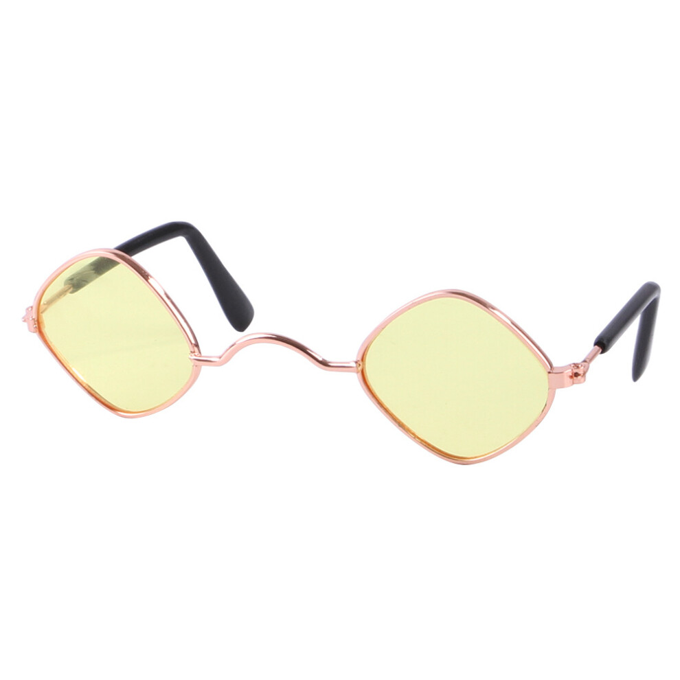 (Yellow) Colored Unique Brightly Dog Glasses Cute Design Sunglasses For Fashionable Dogs