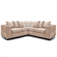 (Beige, 5 Seater Symmetrical Corner) Monaco Chenille Fabric Corner Sofa Range