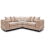 (Beige, 5 Seater Symmetrical Corner) Monaco Chenille Fabric Corner Sofa Range 1