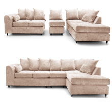(Beige, 5 Seater Right Hand Facing Corner) Monaco Chenille Fabric Corner Sofa Range