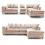 (Beige, 5 Seater Right Hand Facing Corner) Monaco Chenille Fabric Corner Sofa Range 1