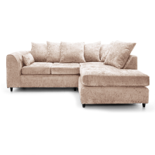 (Beige, 4 Seater Right Hand Facing Corner) Monaco Chenille Fabric Corner Sofa Range