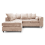 (Beige, 4 Seater Left Hand Facing Corner) Monaco Chenille Fabric Corner Sofa Range 1