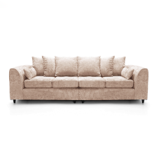 (Beige, 4 Seater Sofa) Monaco Chenille Fabric Corner Sofa Range