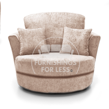 (Beige, Swivel Chair) Monaco Chenille Fabric Corner Sofa Range