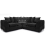(Black, 5 Seater Symmetrical Corner) Monaco Chenille Fabric Corner Sofa Range 1